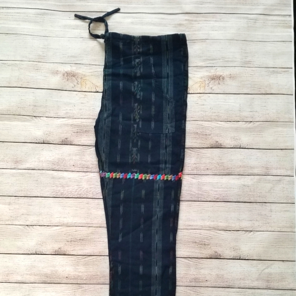 Nepalese Embroidered Drawstring Pants Size XL